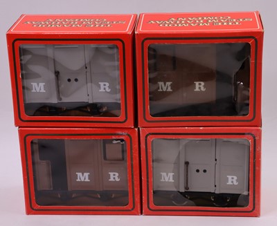 Lot 14 - Four Mamod boxed G gauge 32mm wagons, to...