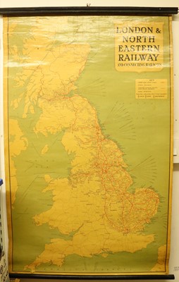 Lot 52 - Original LNER rolled wall map, of the LNER...
