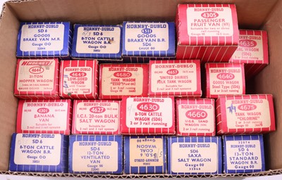 Lot 345 - 20 Hornby Dublo 2-rail wagons to include a UGB...