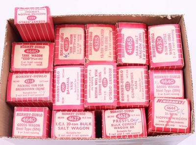 Lot 343 - 15 2-rail Hornby Dublo wagons to include a...