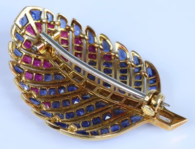 Lot 2651 - A Cartier 18ct gold stylised leaf brooch...