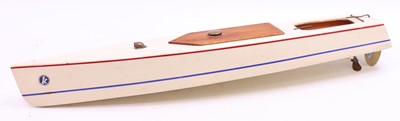 Lot 72 - Kellner, wooden and clockwork speed boat,...