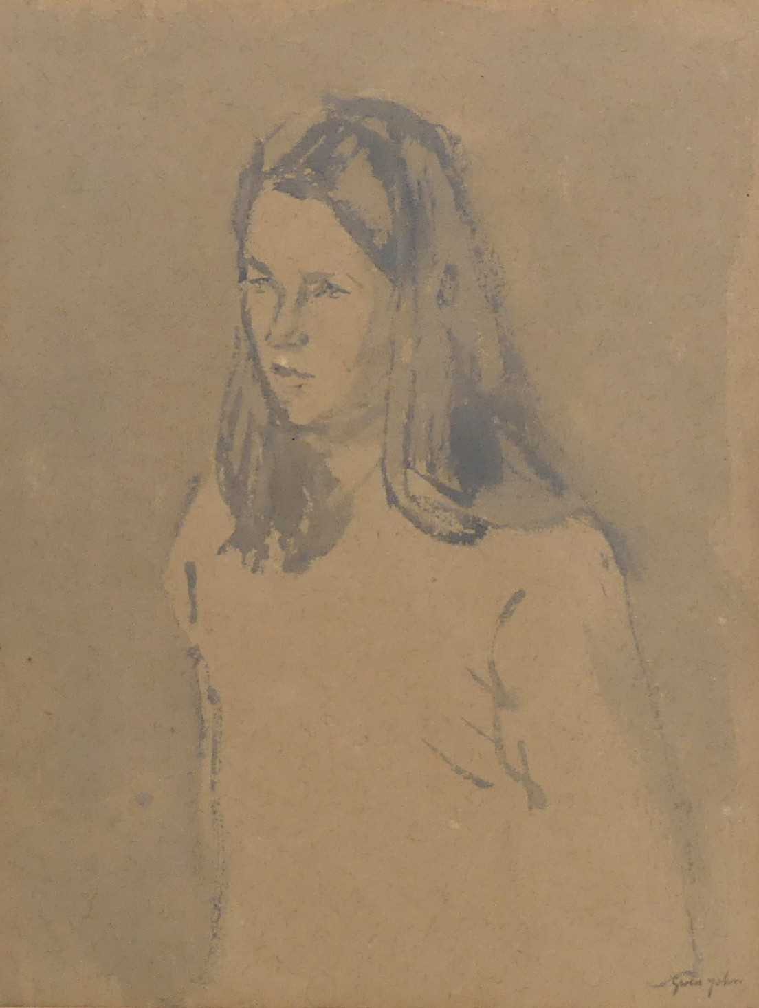 Lot 267 - Gwen John (1876-1939) - Young girl wearing a...
