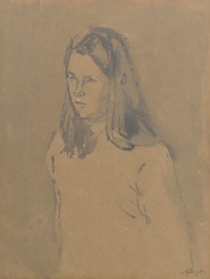 Lot 267 - Gwen John (1876-1939) - Young girl wearing a...