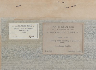 Lot 267 - Gwen John (1876-1939) - Young girl wearing a...