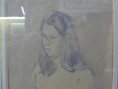 Lot 267 - Gwen John (1876-1939) - Young girl wearing a...