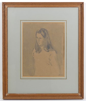 Lot 267 - Gwen John (1876-1939) - Young girl wearing a...