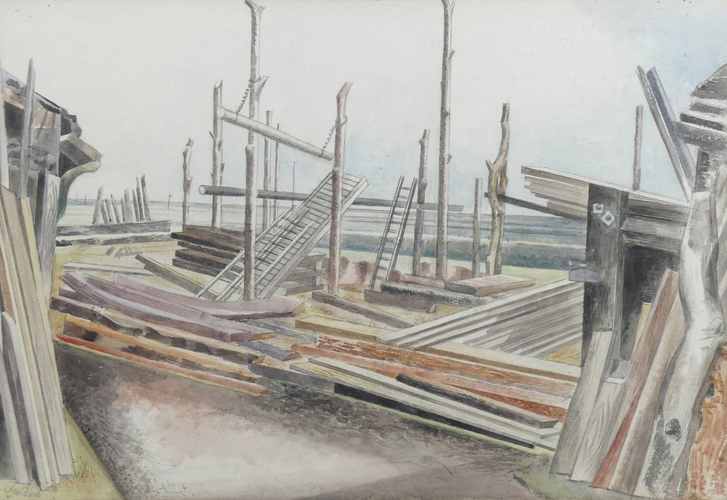 Lot 284 - Paul Nash (1889-1946) - Shipyard, Rye,...