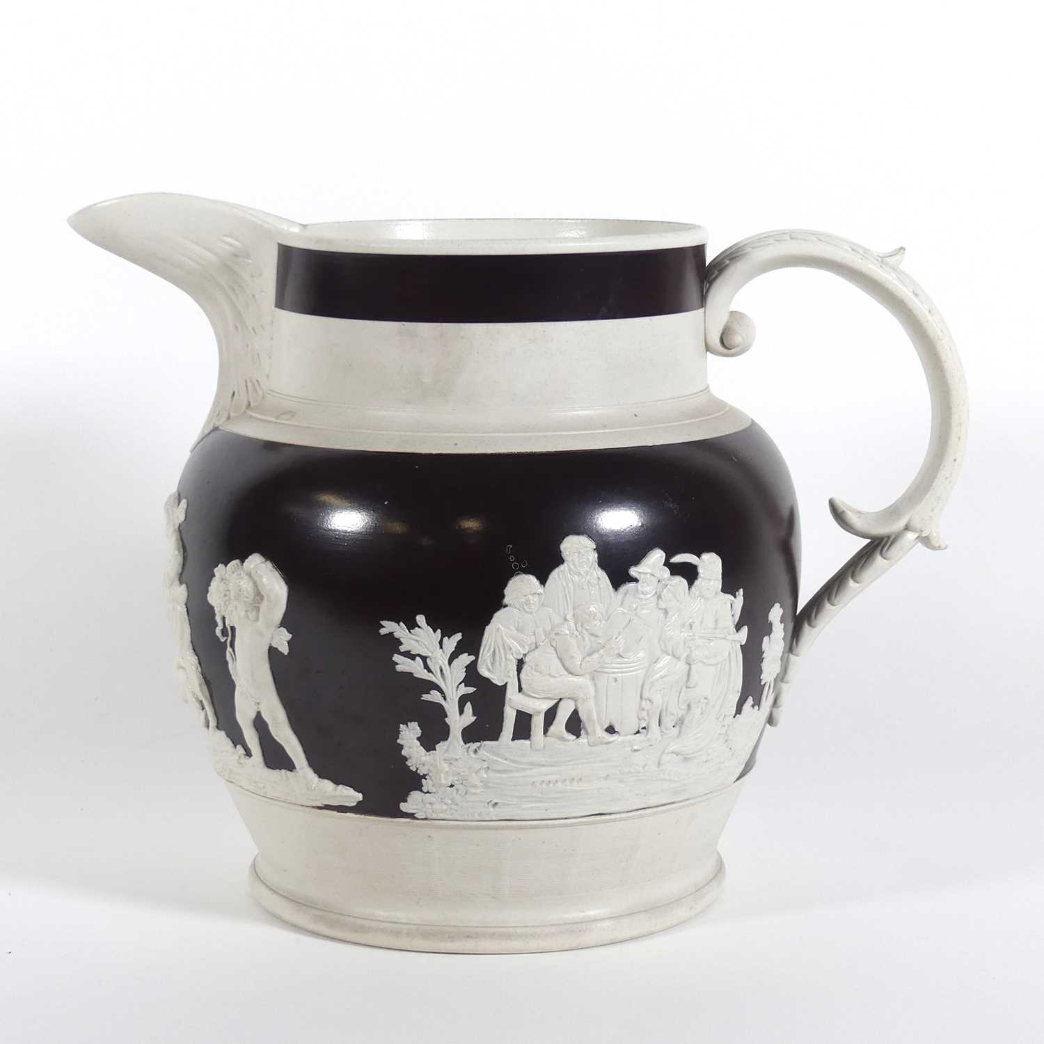 Lot 5 - A 19th century Staffordshire stoneware jug,...