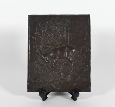 Lot 24 - A bronze plaque, 20th century, relief...