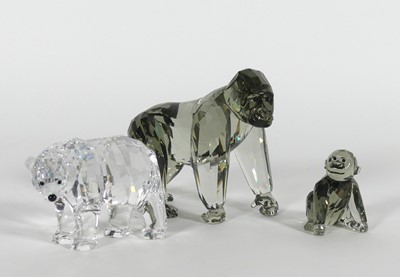 Lot 164 - A Swarovski green tinted crystal figure of a...