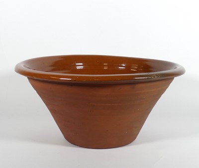 Lot 86 - A glazed terracotta pancheon, dia.44cm