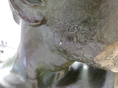 Lot 1 - An Art Deco style bronzed plaster bust of a...