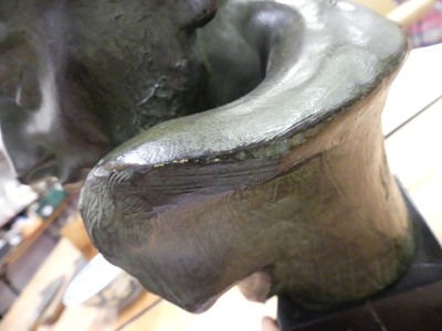 Lot 1 - An Art Deco style bronzed plaster bust of a...