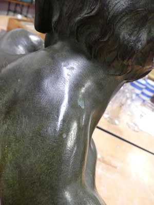 Lot 1 - An Art Deco style bronzed plaster bust of a...