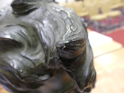 Lot 1 - An Art Deco style bronzed plaster bust of a...