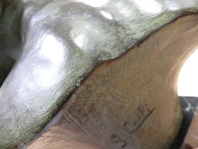 Lot 1 - An Art Deco style bronzed plaster bust of a...