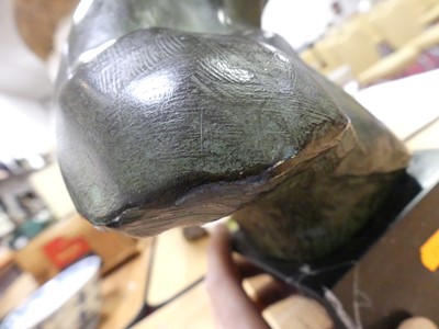 Lot 1 - An Art Deco style bronzed plaster bust of a...