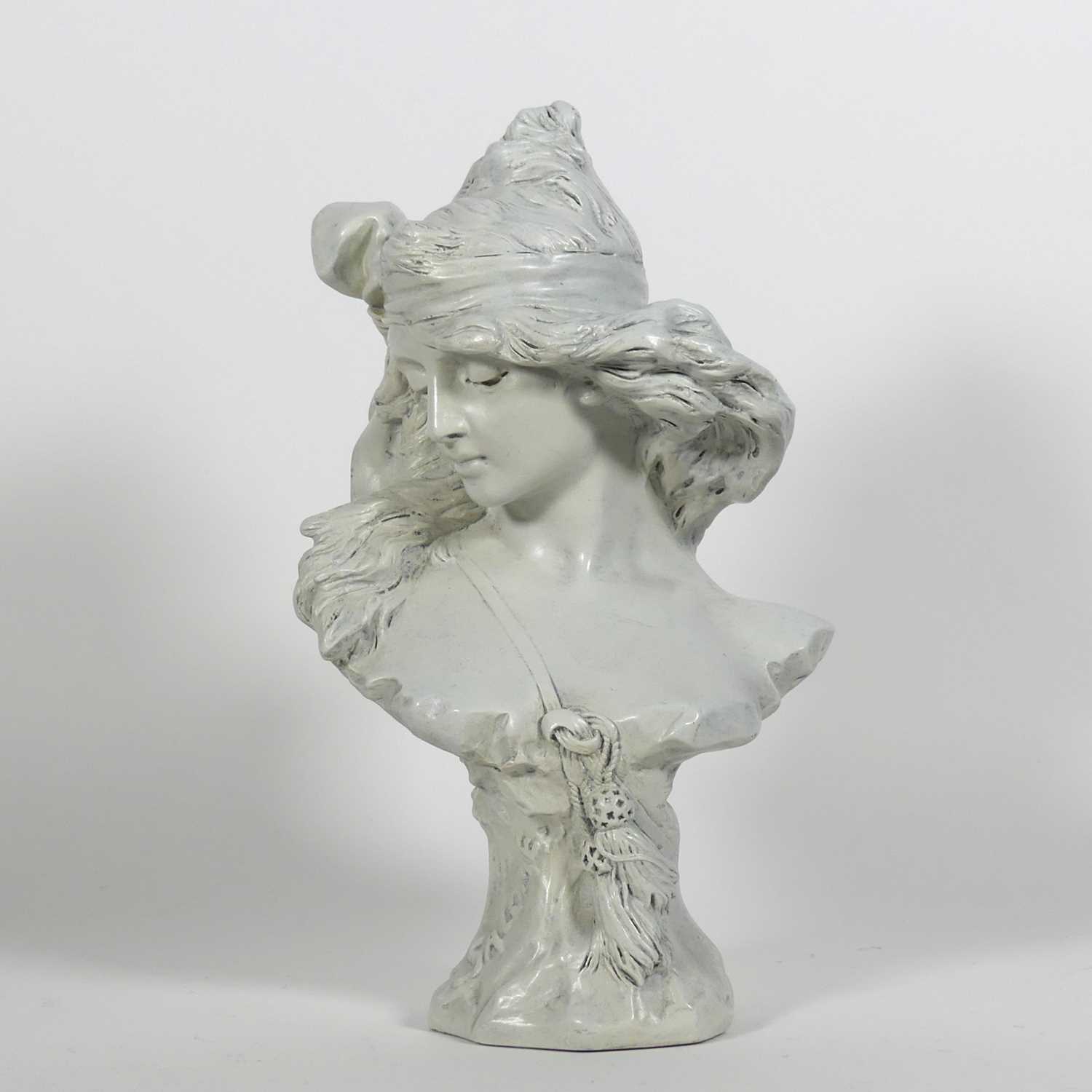 Lot 3 - An Art Nouveau style composite bust of a lady,...