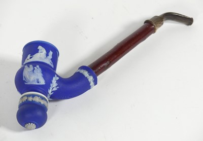 Lot 309 - A Wedgwood dark blue jasperware Staite's...