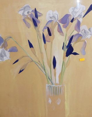 Lot 1070 - A 20th Centruy Watercolour of Irises in a vase...