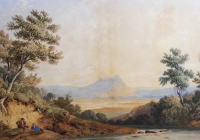 Lot 1112 - 19th century school, Figures in a landscape,...