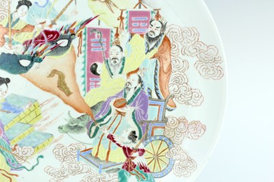 Lot 186 - A large Chinese famille rose ‘figural’ dish,...