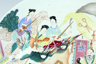 Lot 186 - A large Chinese famille rose ‘figural’ dish,...