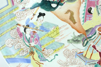 Lot 186 - A large Chinese famille rose ‘figural’ dish,...