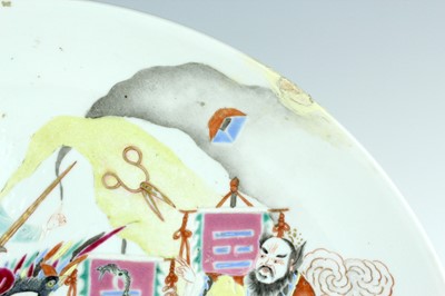 Lot 186 - A large Chinese famille rose ‘figural’ dish,...