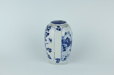 Lot 21 - A Chinese blue and white jar with lid, Qing...