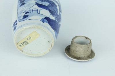 Lot 21 - A Chinese blue and white jar with lid, Qing...