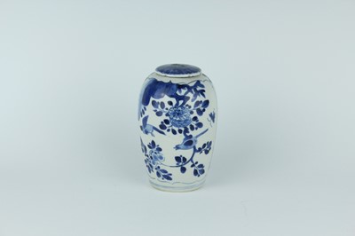 Lot 21 - A Chinese blue and white jar with lid, Qing...
