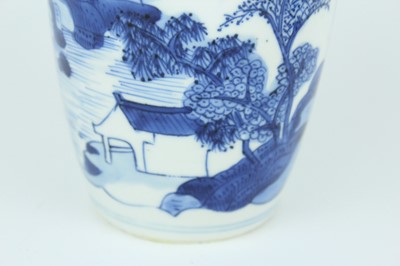 Lot 21 - A Chinese blue and white jar with lid, Qing...