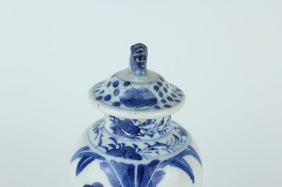 Lot 160 - A near pair of Chinese blue and white vases...