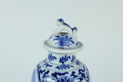 Lot 160 - A near pair of Chinese blue and white vases...