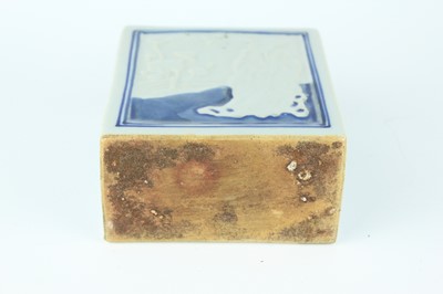 Lot 161 - Two Chinese blue and white tea caddies, Qing...