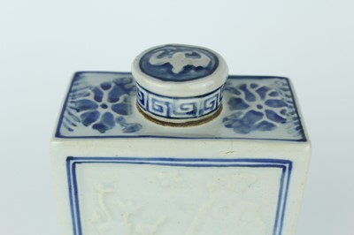 Lot 161 - Two Chinese blue and white tea caddies, Qing...