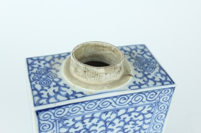 Lot 161 - Two Chinese blue and white tea caddies, Qing...