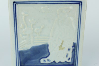 Lot 161 - Two Chinese blue and white tea caddies, Qing...