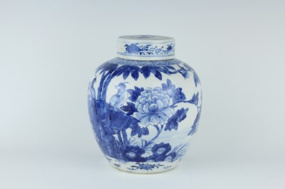 Lot 1 - A Chinese blue and white jar with cover, Qing...