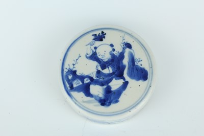 Lot 1 - A Chinese blue and white jar with cover, Qing...