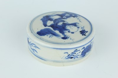 Lot 1 - A Chinese blue and white jar with cover, Qing...
