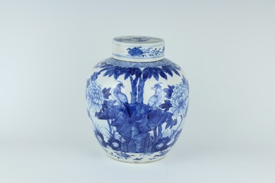 Lot 1 - A Chinese blue and white jar with cover, Qing...