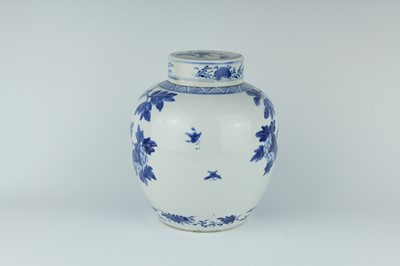 Lot 1 - A Chinese blue and white jar with cover, Qing...