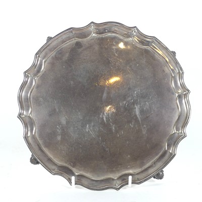 Lot 171 - A George VI silver salver, having a piecrust...