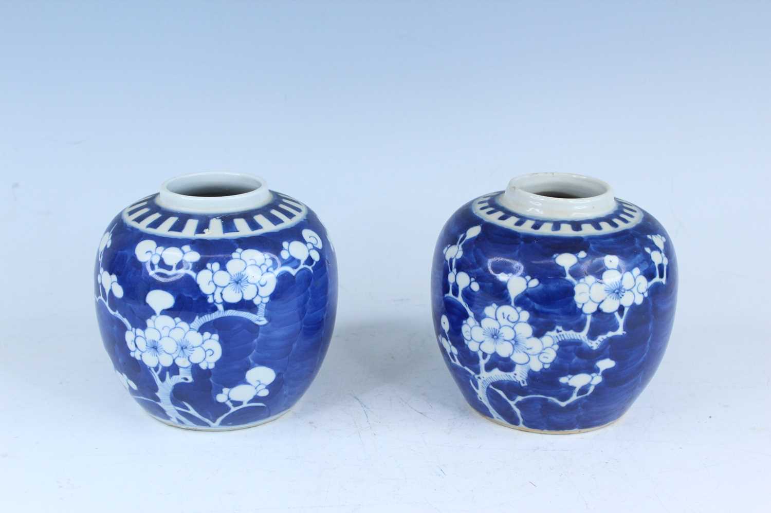 Lot 166 - A pair of Chinese blue and white ‘cracked ice...