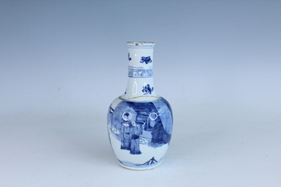 Lot 169 - A Chinese blue and white bottle vase, Qing...