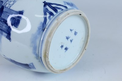 Lot 169 - A Chinese blue and white bottle vase, Qing...