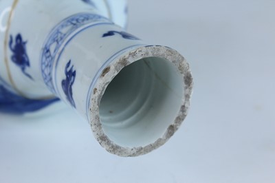 Lot 169 - A Chinese blue and white bottle vase, Qing...